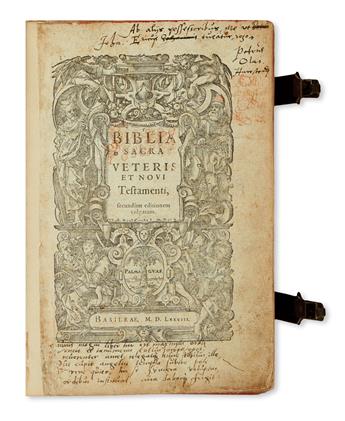 (BIBLE IN LATIN.)  Biblia sacra veteris et novi testamenti, secundum editionem vulgatam.  1578